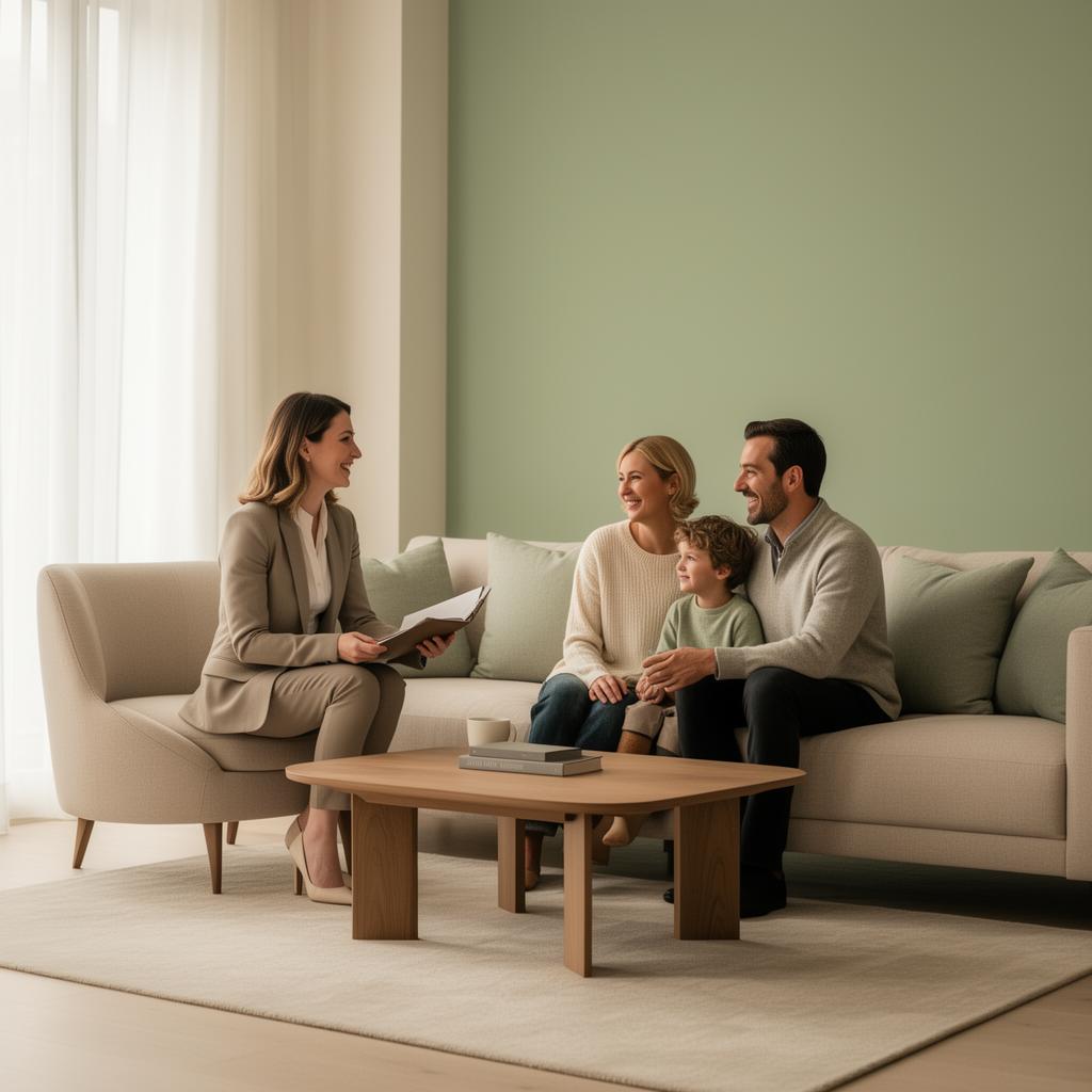 Asesora de Noüra acompañando a una familia en su decisión inmobiliaria